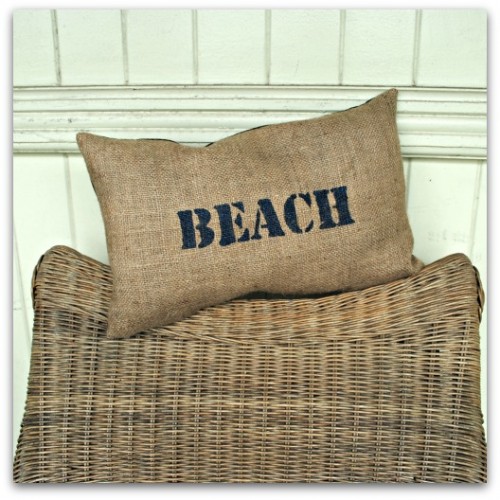 Burlap Beach Pillow