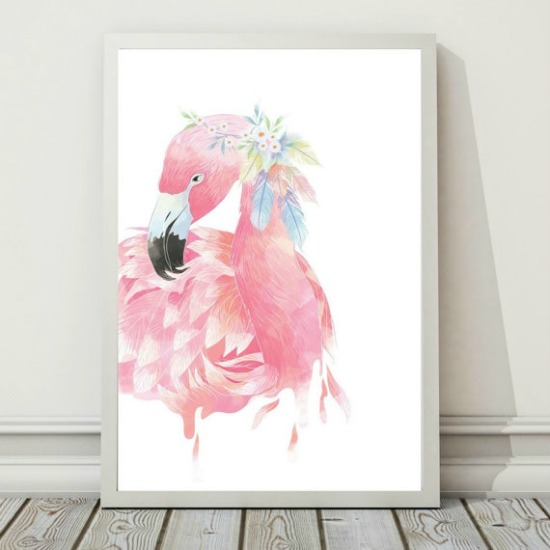 Floral Flamingo Print