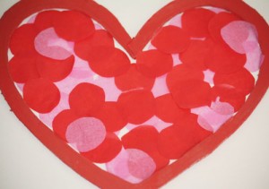 Tissue Paper Circles- make your own Stained Glass Heart