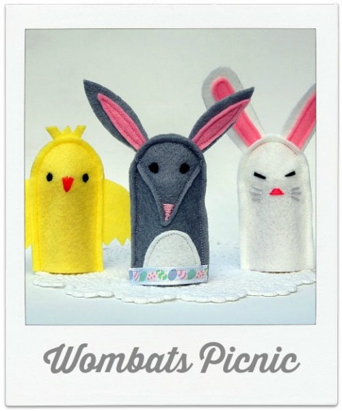 Wombats Picnic Finger Puppets