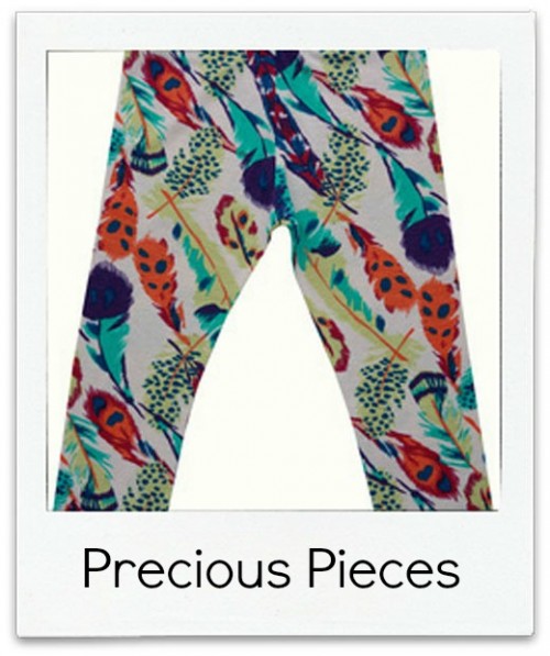 Precious Pieces handmade feather leggings