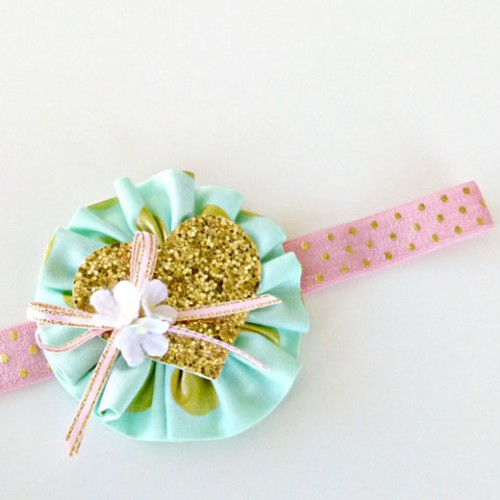 Ruffle Bloom Headband Glitz Mint Headband