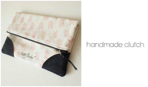 Handmade arrow fabric clutch