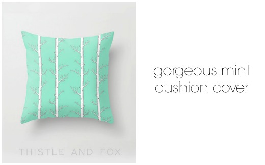 Mint handmade cushion cover