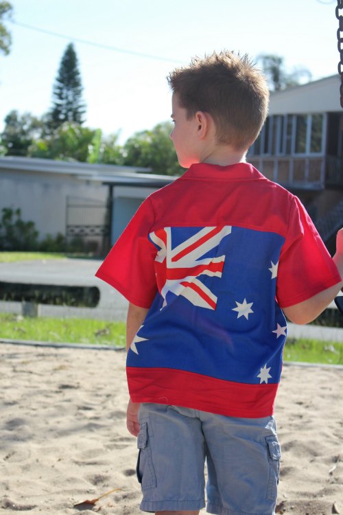 Boys Australia Day Shirt back view