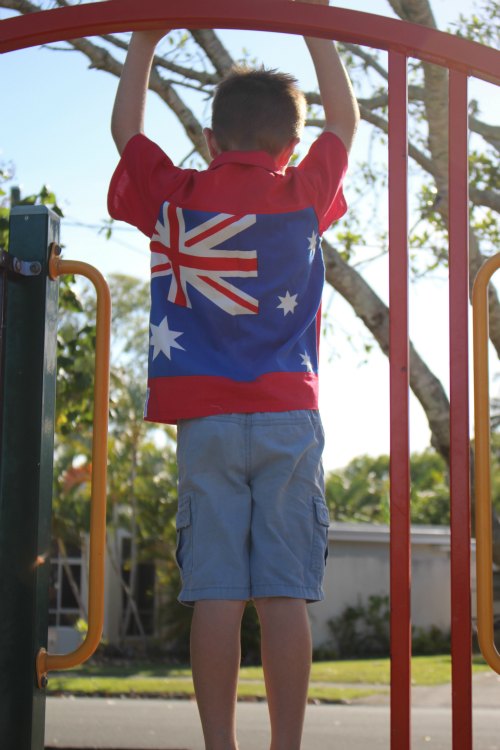 Boys handmade Australia Day Shirt