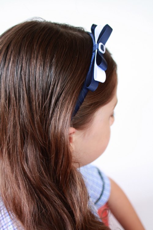 Navy and White Handmade Headband