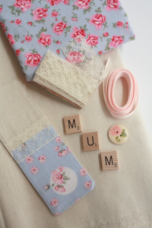 Supplies for your fabric bookmark