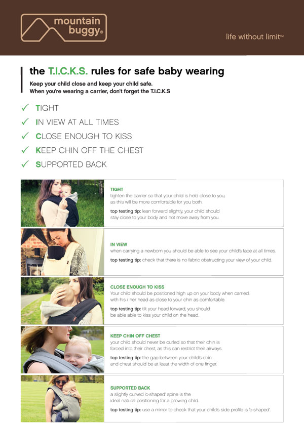 Rules for safe baby wearing