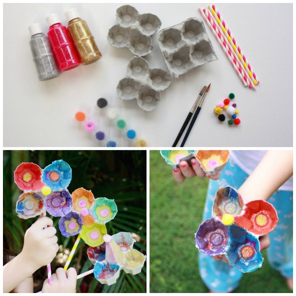 egg carton flowers kids craft