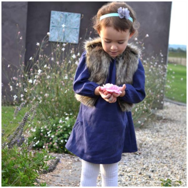 handmade Navy Linen Dress