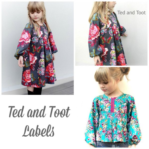 Ted and Toot Labels pdf pattern