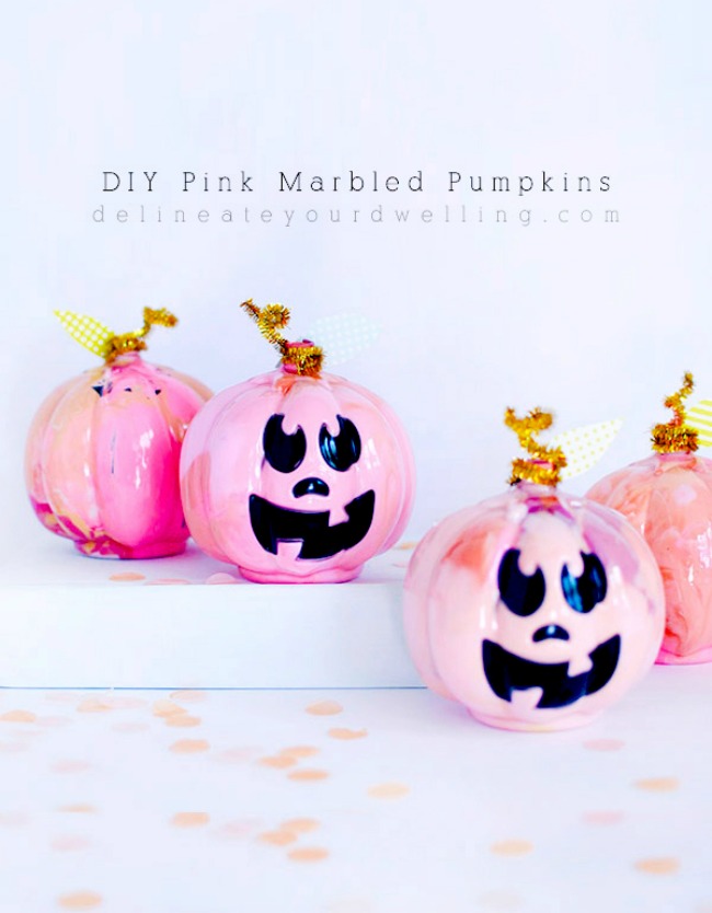 DIY-Pink-Marbled-Pumpkin-craft