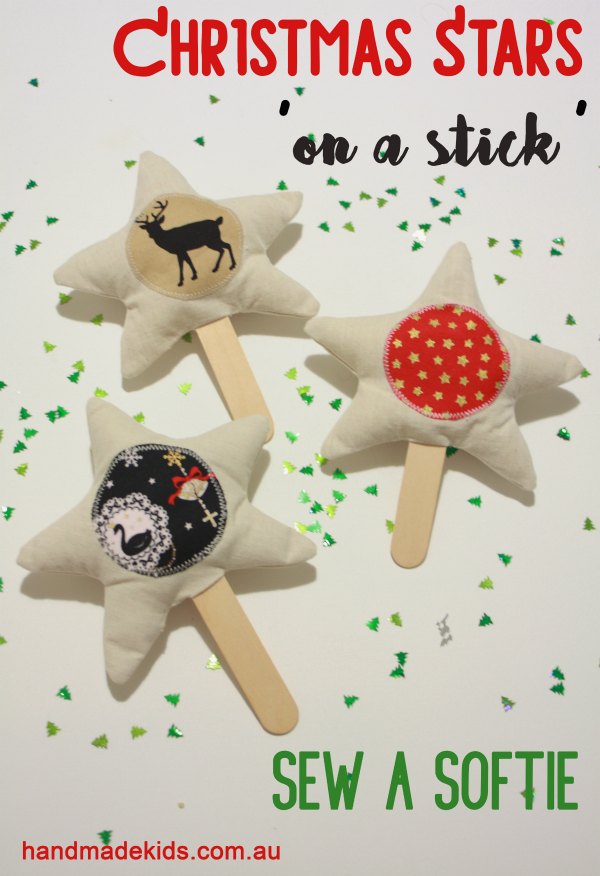 Christmas star softie on a stick