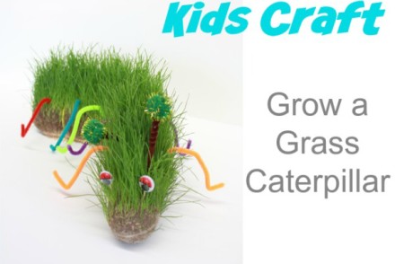 Kids Craft Grow a Grass Caterpillar