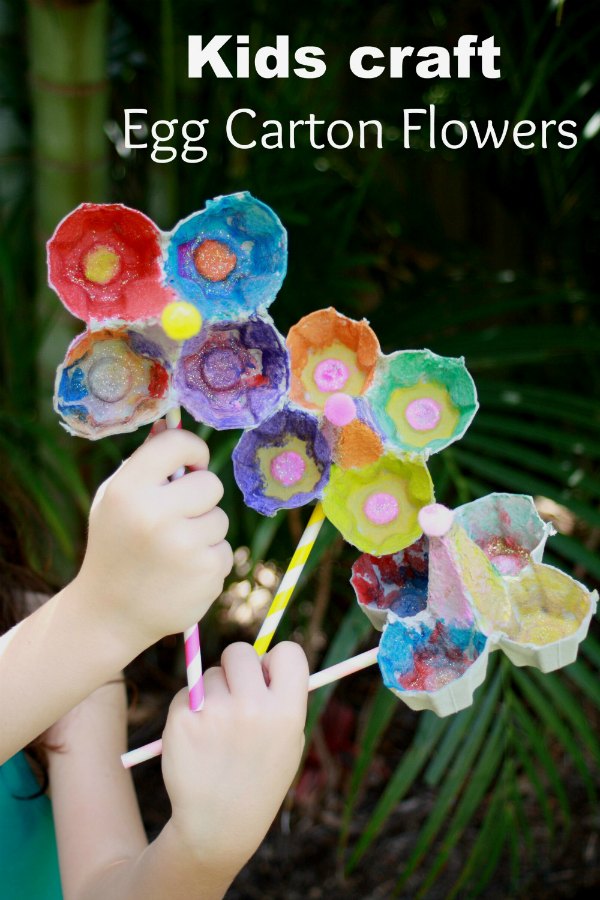 Kids craft Egg Carton Flowers